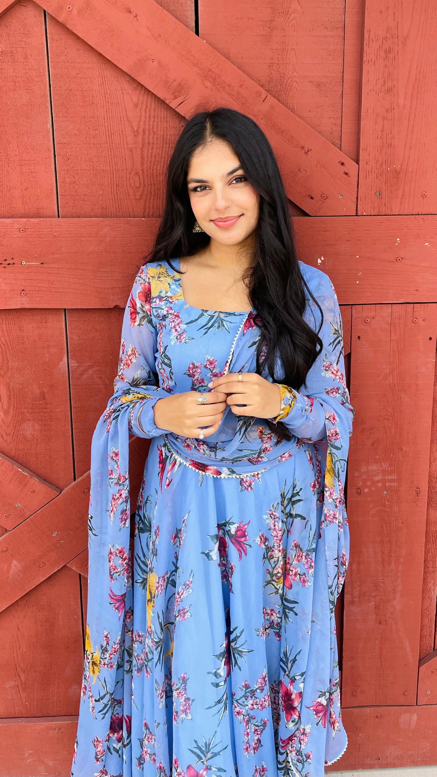 Cornflower Blue Anarkali