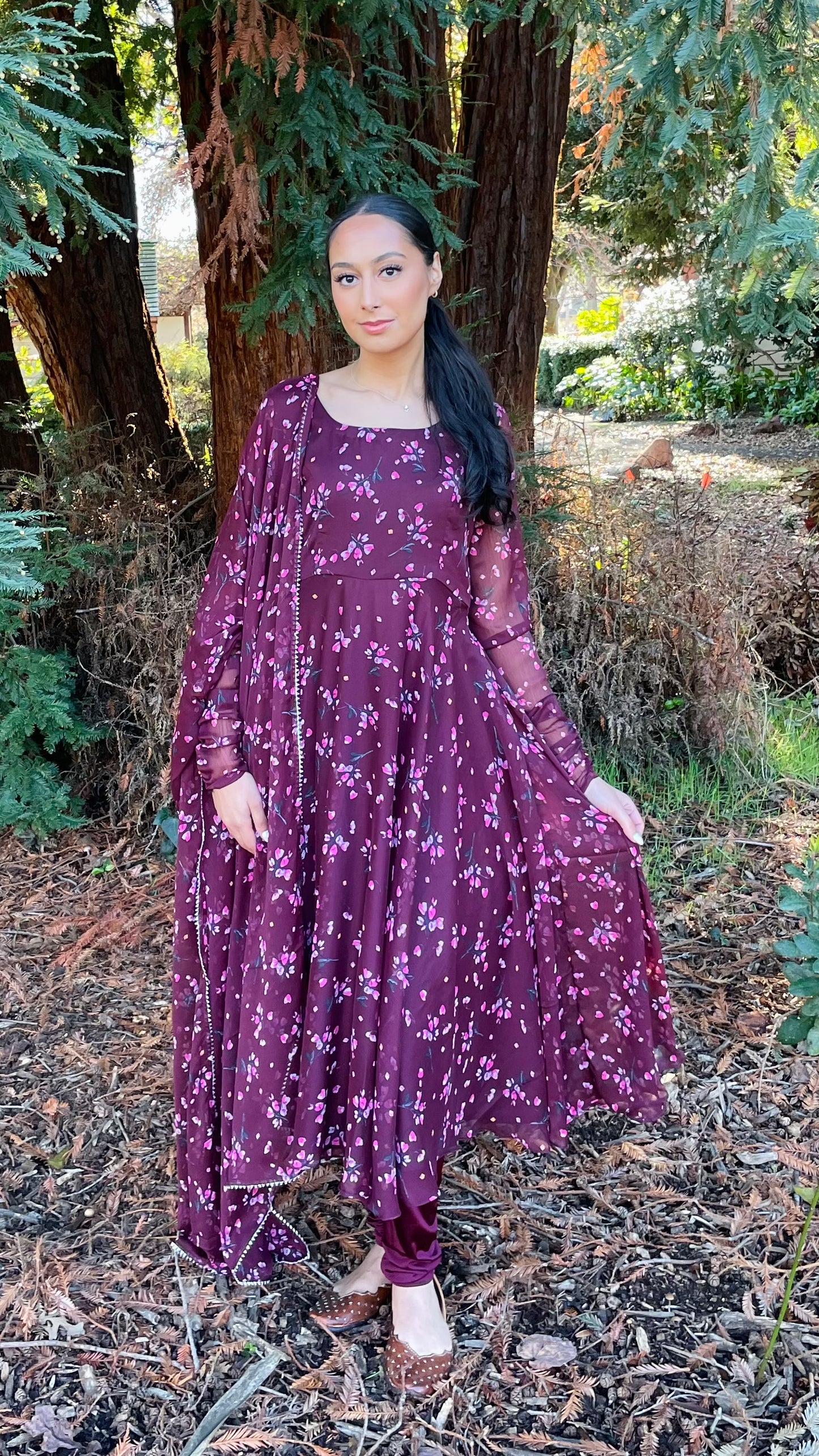 Burgundy Anarkali