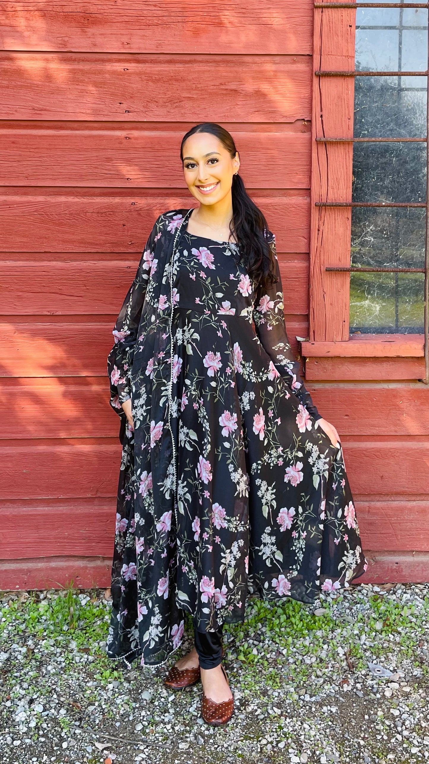 Black and Pink Anarkali