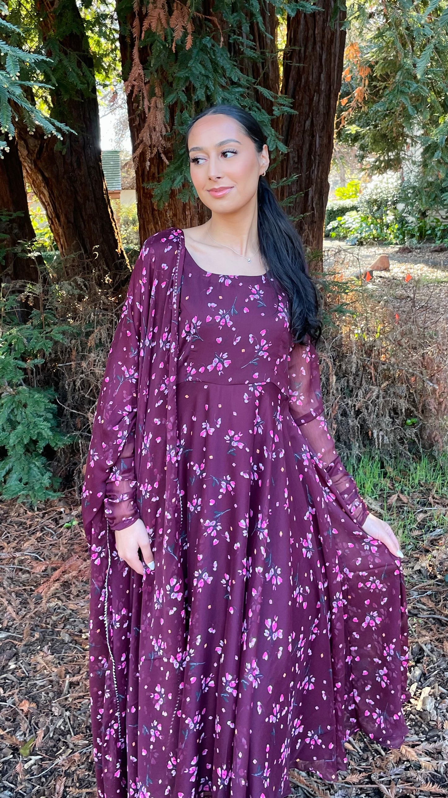 Burgundy Anarkali