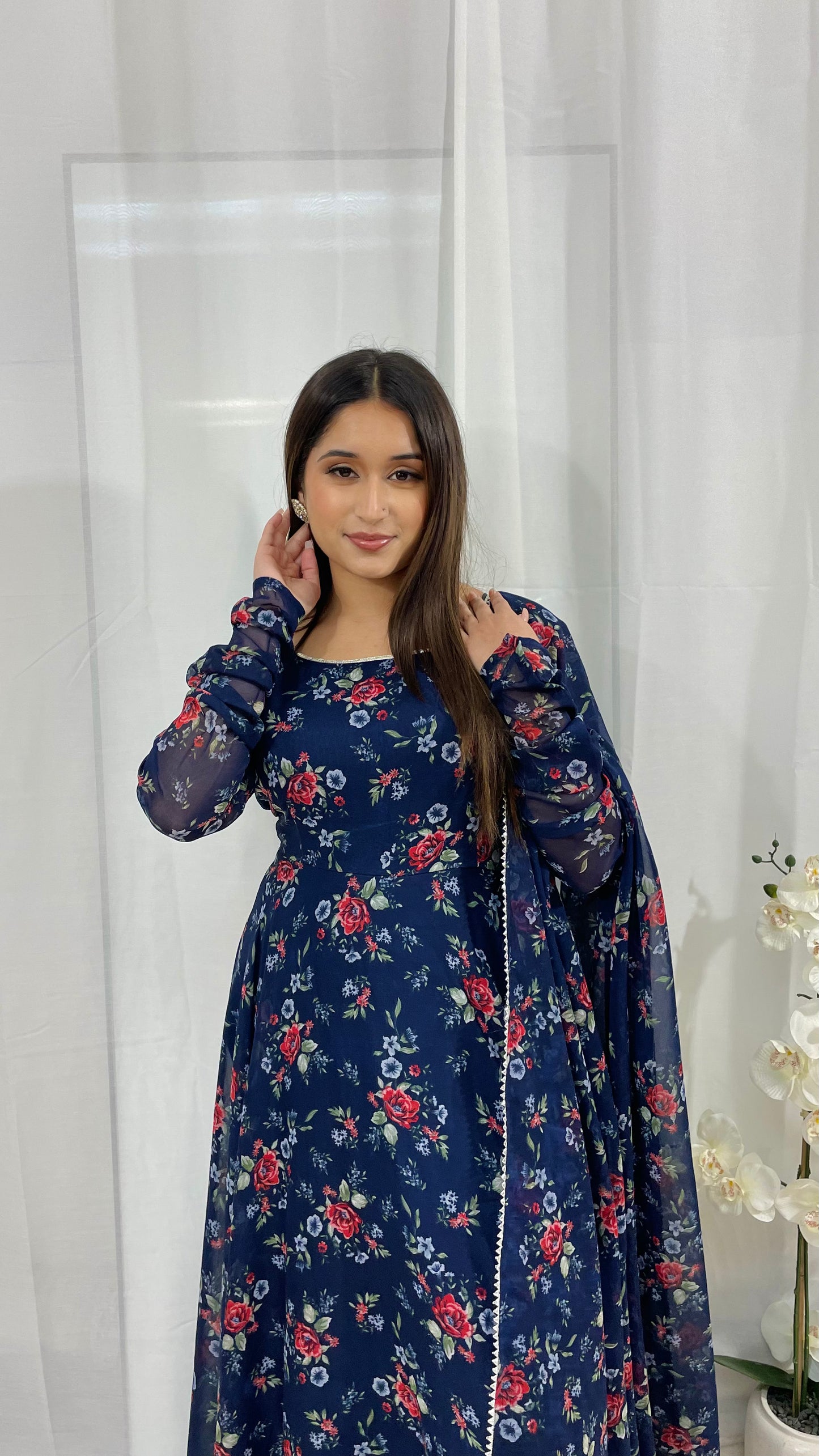 Navy Blue Anarkali