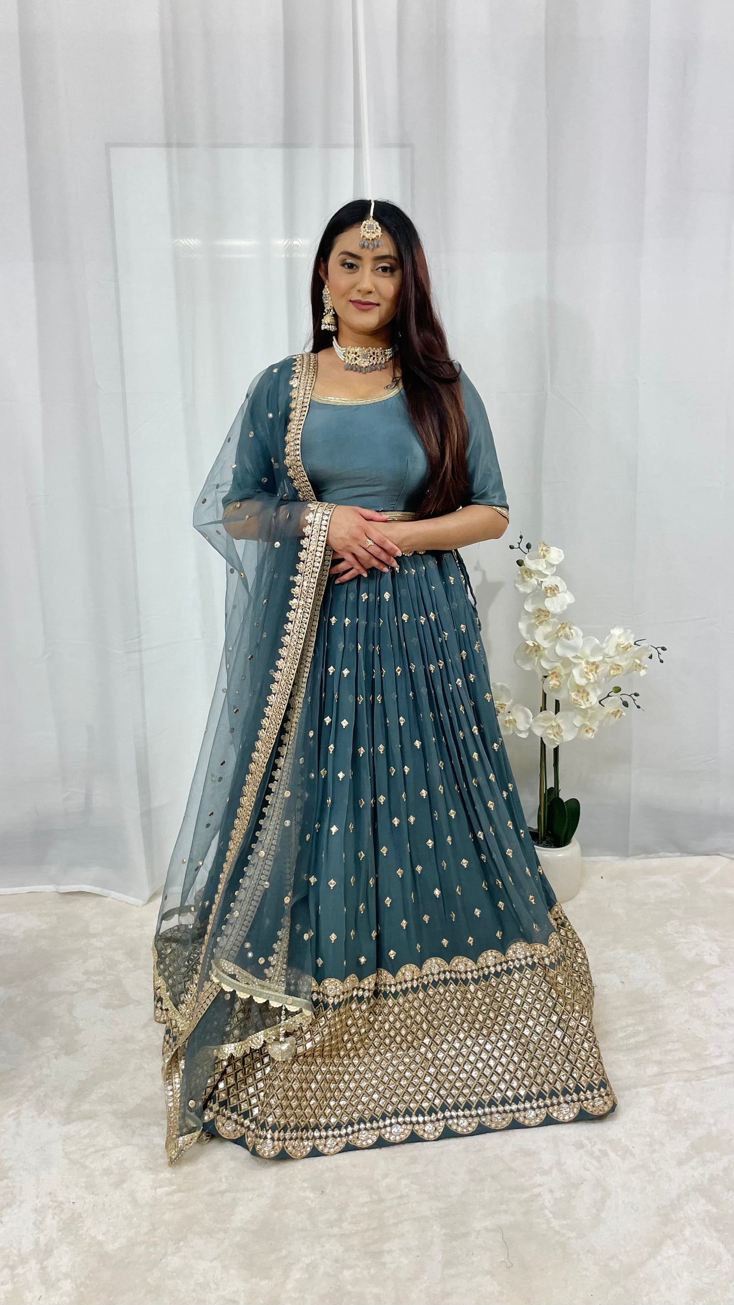 Silver Grey Lengha