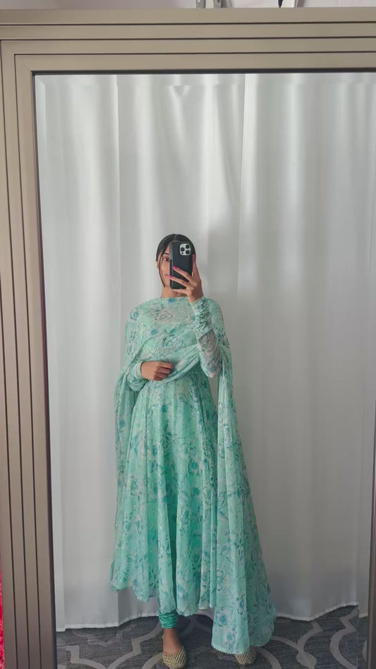 Aqua Mint Anarkali