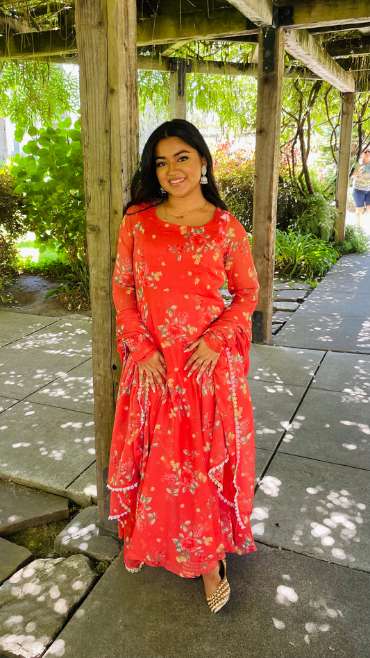 Orange Anarkali