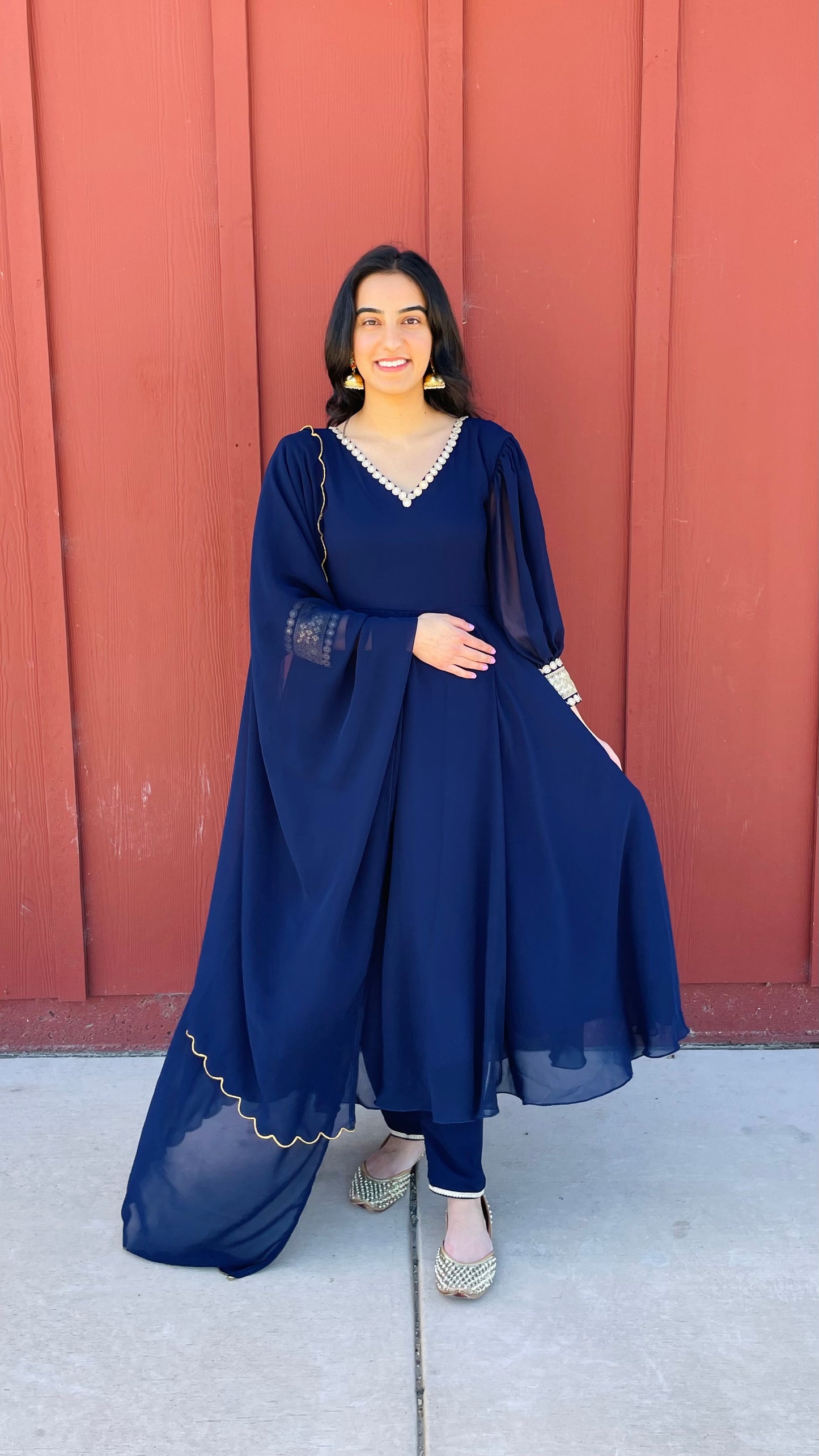 Dark Blue Anarkali