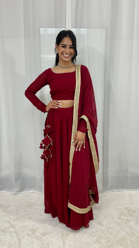 Maroon Lengha