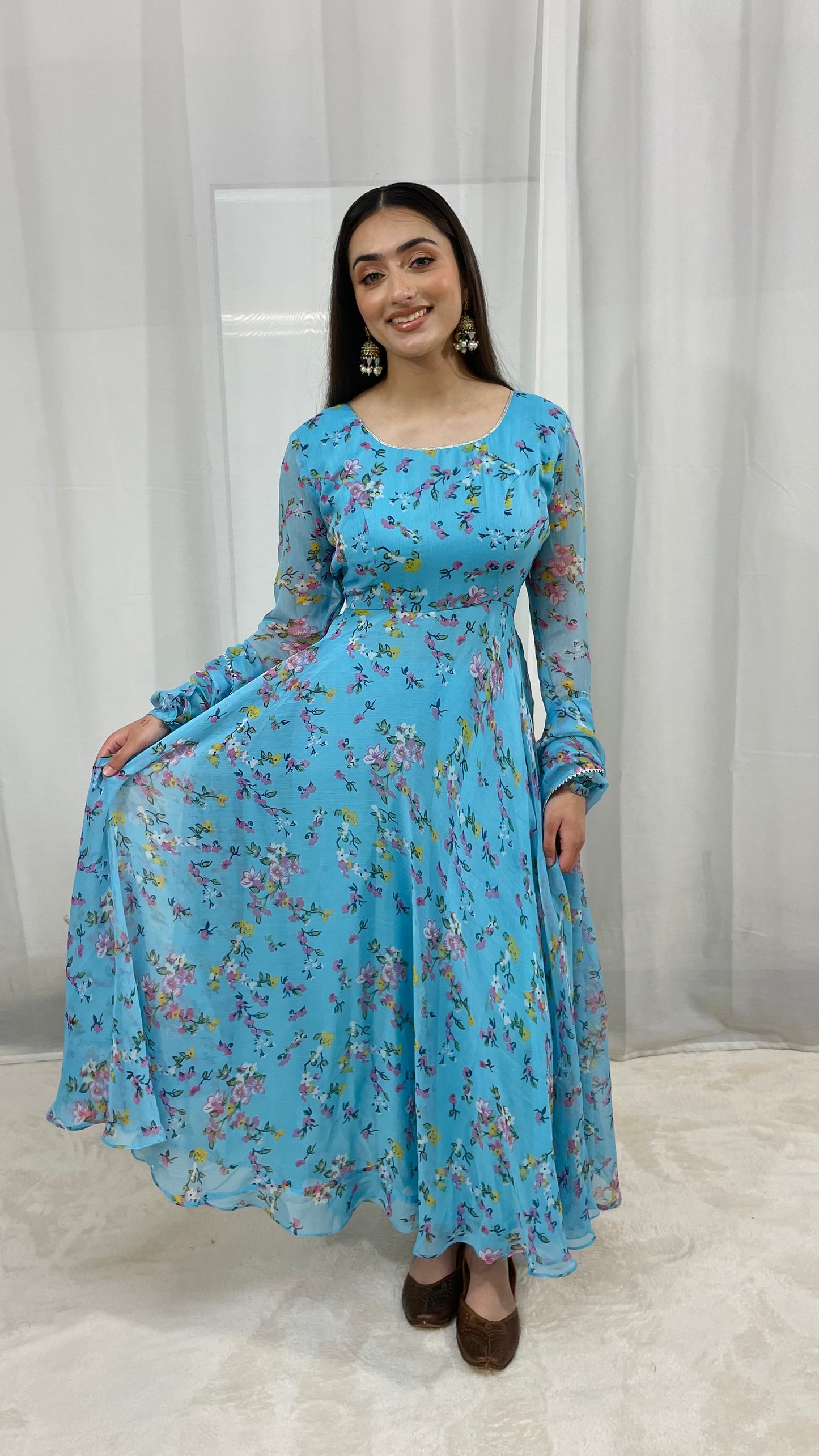 Sky Blue Anarkali