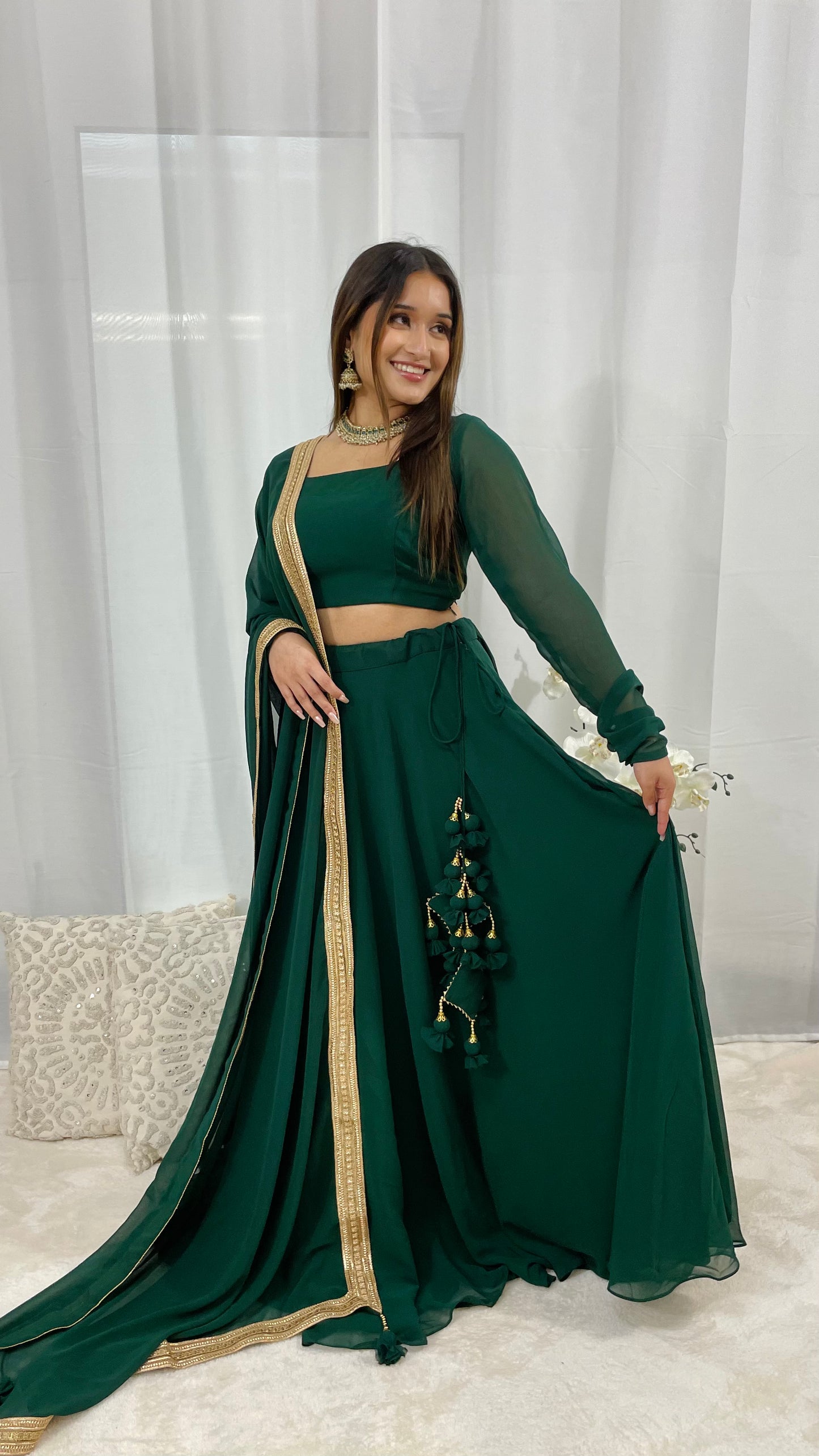 Emerald Green Lengha