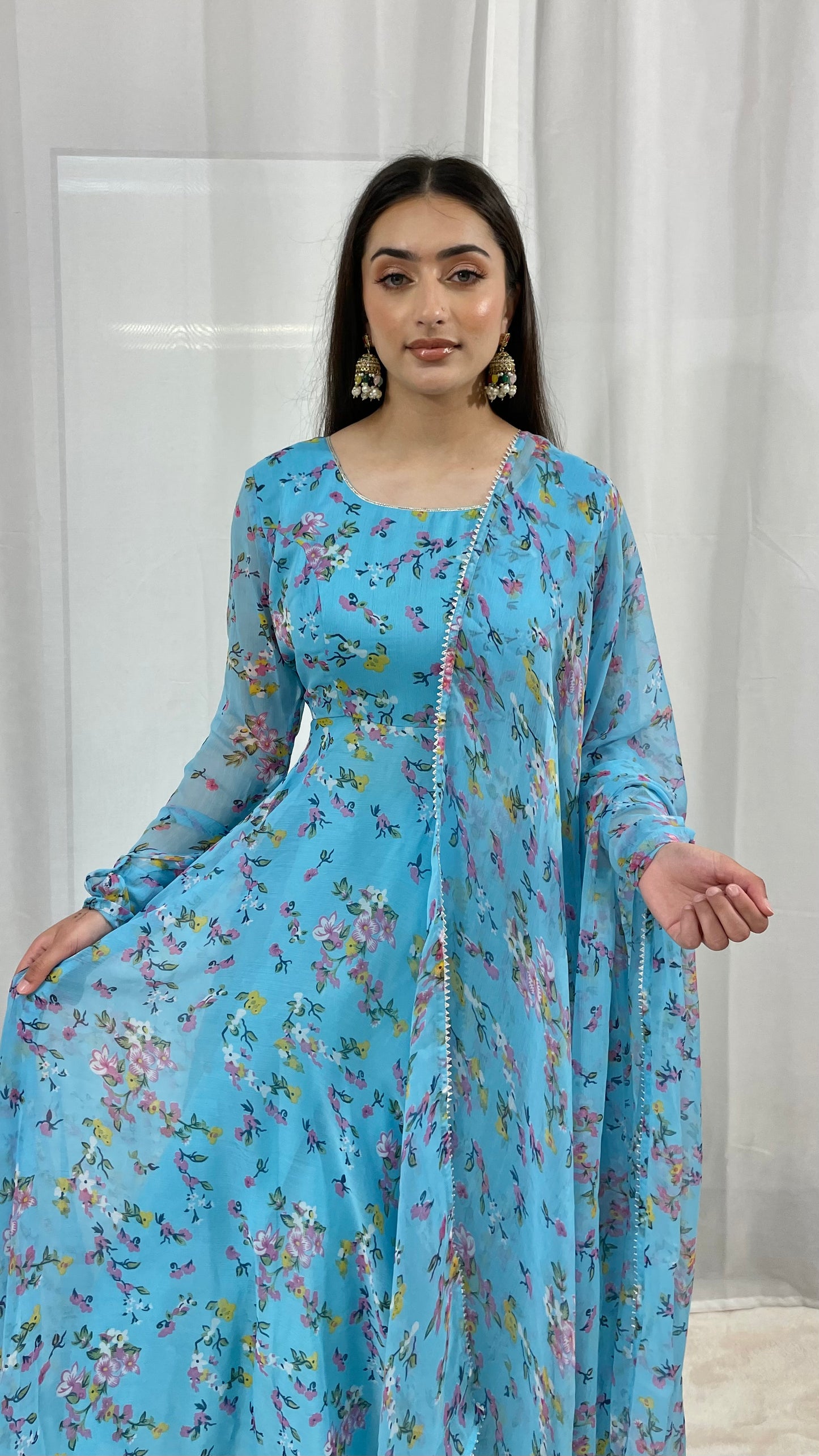 Sky Blue Anarkali