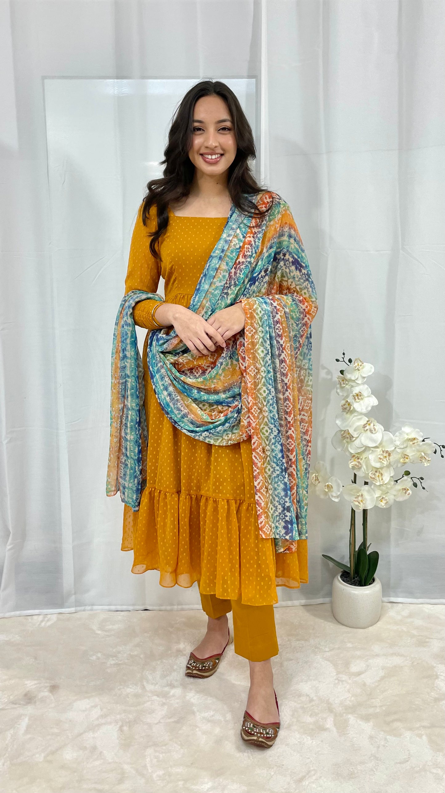 Mustard Anarkali