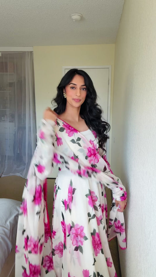Pink Peony Anarkali