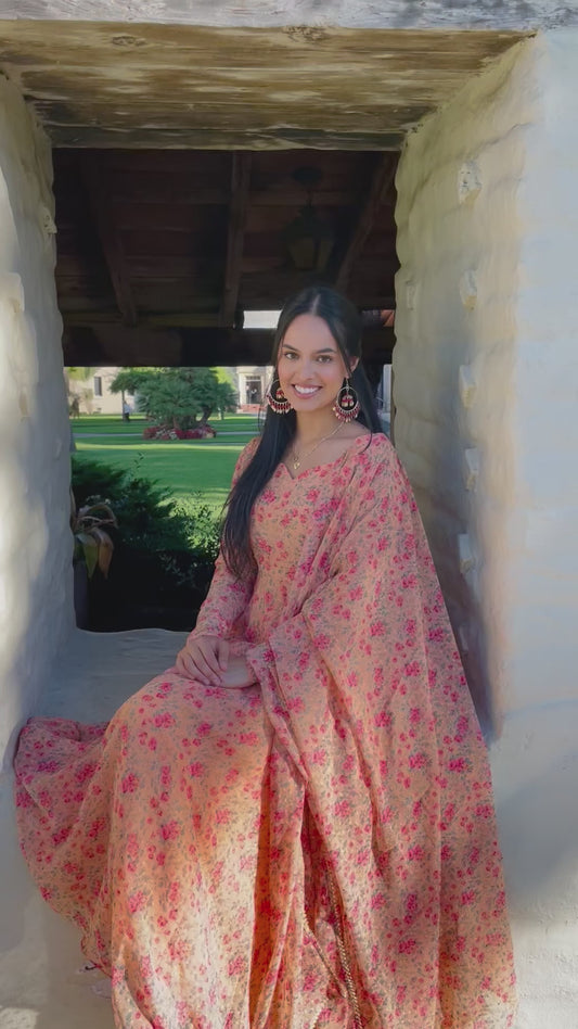 Peach Anarkali