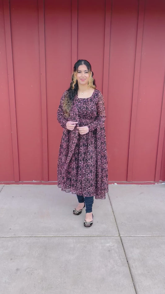 Plum Anarkali