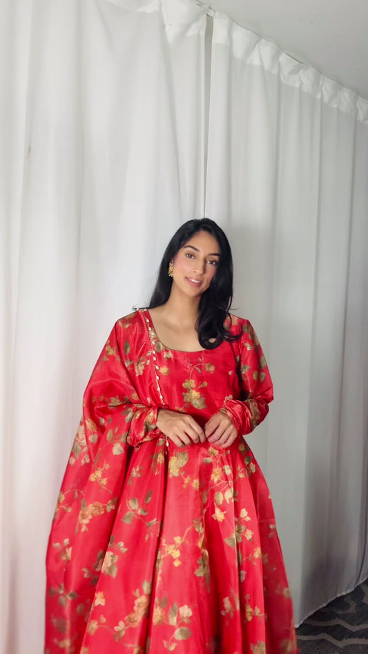 Sunlit Orange Anarkali