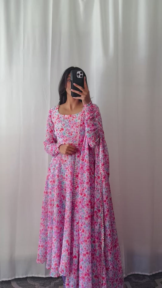 Cotton Candy Anarkali