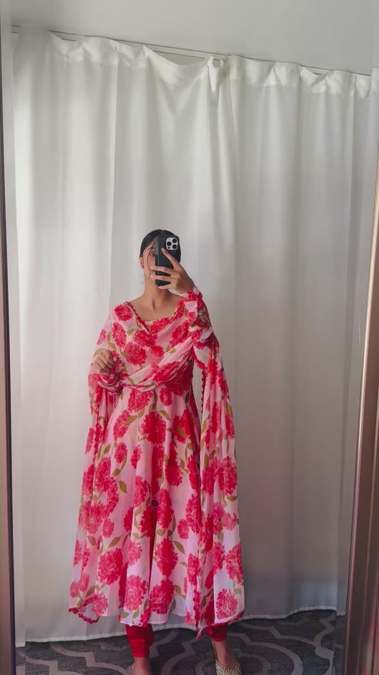 Red Pop Anarkali