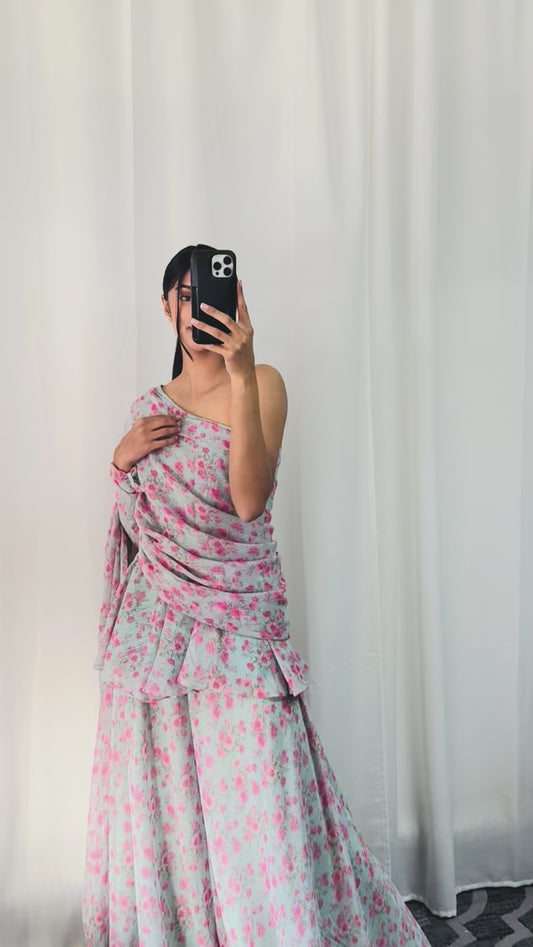 Off Shoulder Peplum Palazzo