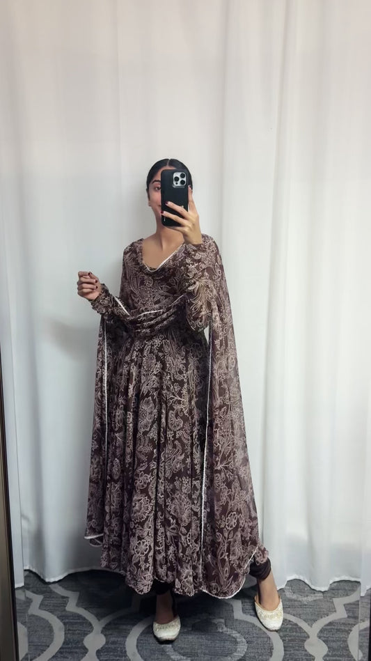 Coco Brown Anarkali